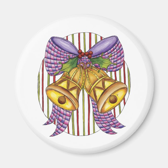 Íman Belinhos bonitos de natal com fita e Arco (Frente)