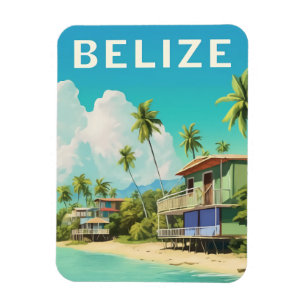 Íman Belize Beach House Viagem Souvenir Magnet