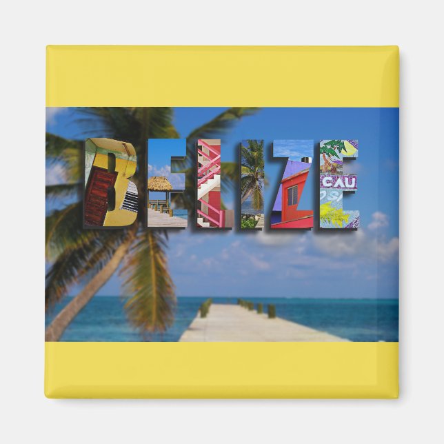 Íman Belize Tropical Beach Blue Ocean FoViagem (Frente)