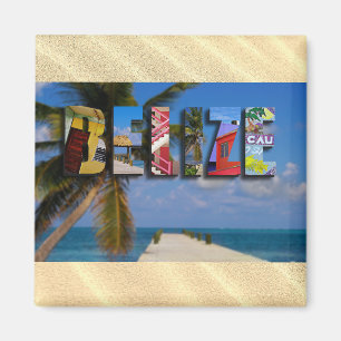 Íman Belize Tropical Sand Beach Blue Ocean Viagem Photo
