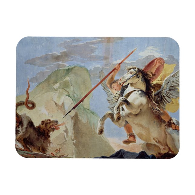 Íman Bellerofão, a andar de Pegasus, a chimera, (Horizontal)