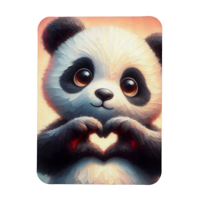 Íman Belo Amor Coração Panda (Vertical)