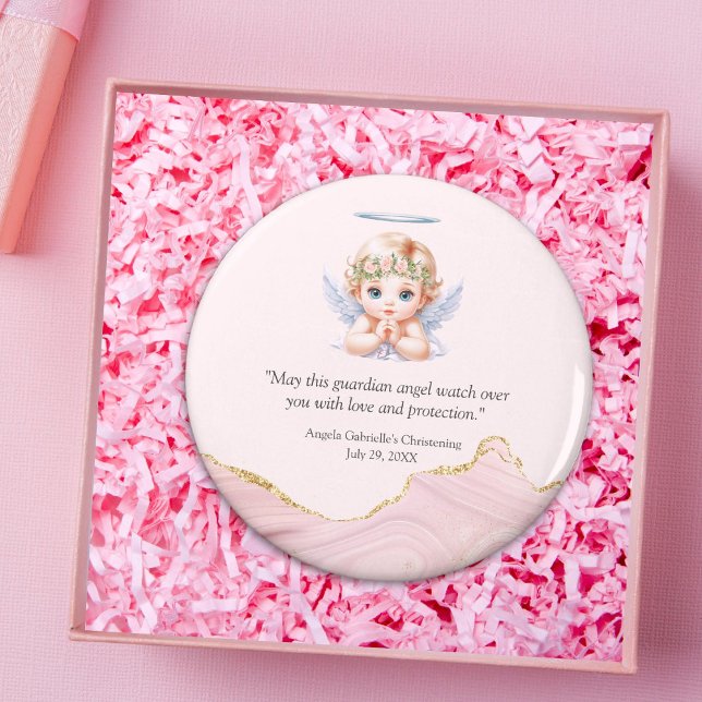 Íman Belo Angel Baptism Favor Refrigerador Magnet (Criador carregado)