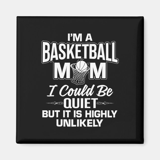 Íman Belo Basquete Mãe Merch - Design de Mães Única (Frente)