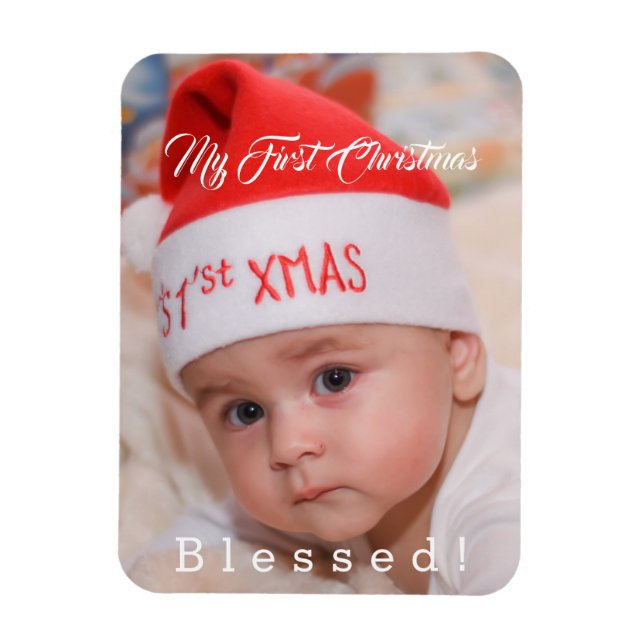 Íman Belo Bebê Meu Primeiro Natal Feriado de Papai Noel (Vertical)