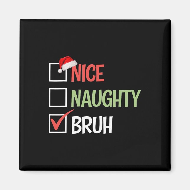 Íman Belo Bruh List Santa Hats Presente Christma (Frente)