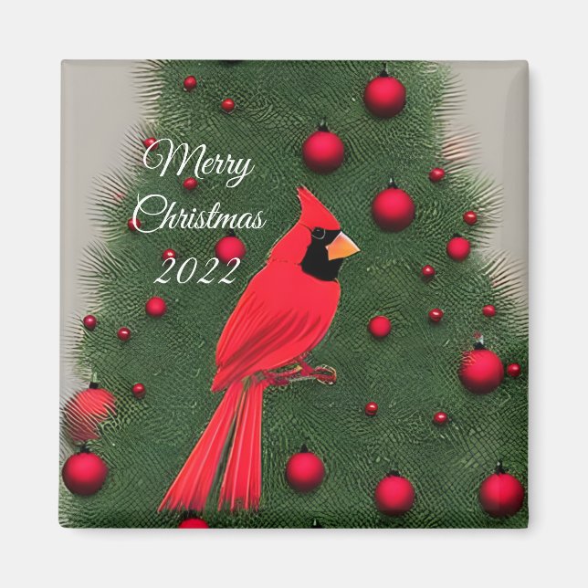 Íman Belo Cardeal Vermelho de Natal (Frente)