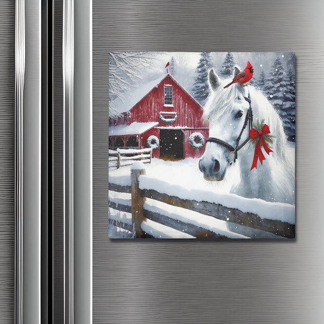 Íman Belo Cavalo de Férias com Cardeal (Criador carregado)