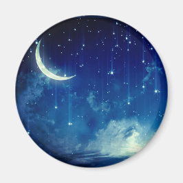 Íman Belo céu azul e lua crescente