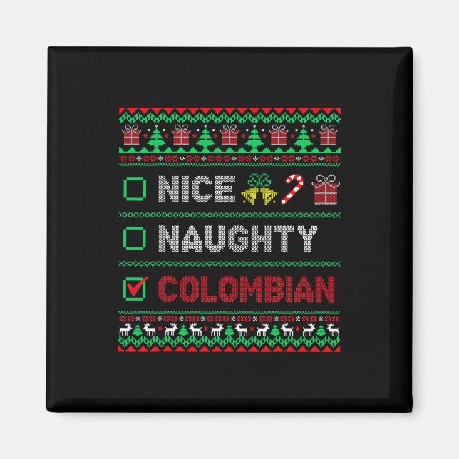 Íman Belo Checklist de Natal colombiano colombiano (Frente)