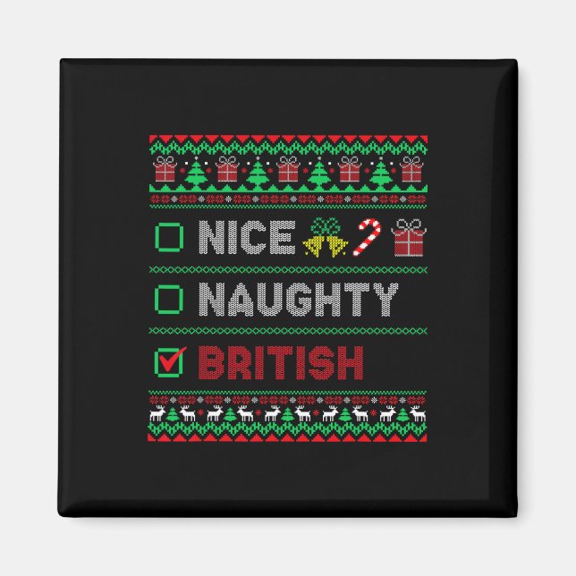 Íman Belo Checklist para o Natal britânico (Frente)