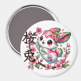 Íman Belo coelho Sakura com coelho japonês