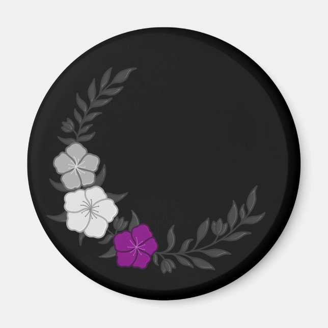 Íman Belo Crescente de Flores Asexuais Sutis (Frente)