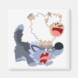 Íman Belo desenho animado ovelha e magnata do lobo