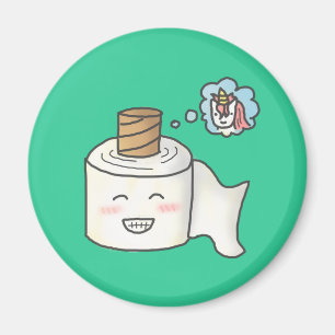 Íman Belo e Engraçado Papel de Banheiro Sonhando Unicór