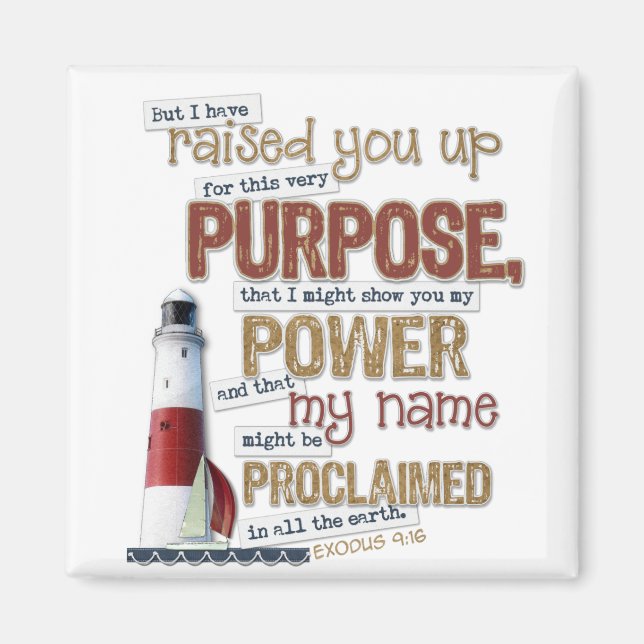 Íman Belo ímã de Escritura Êxodo 9:16 (Frente)