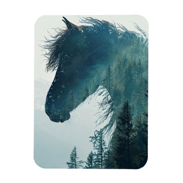 Íman Belo Magneto de Paisagem de Cavalos (Vertical)