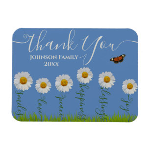 Íman Belo obrigado floral Daisy você escreve arte