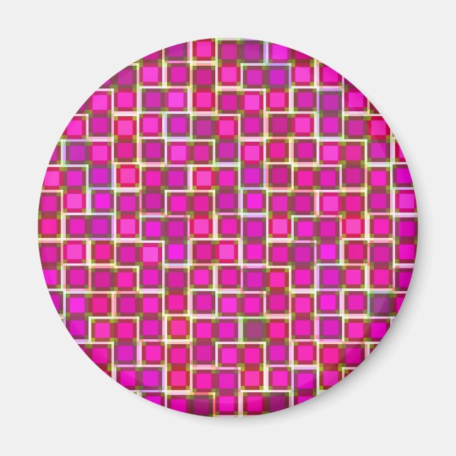 Íman Belo padrão de Azulejo Abstrato a rosa (Frente)
