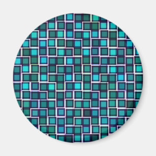 Íman Belo padrão de Azulejo Abstrato em azul