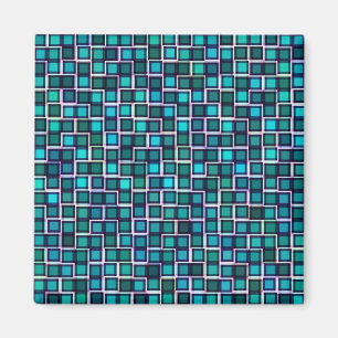 Íman Belo padrão de Azulejo Abstrato em azul