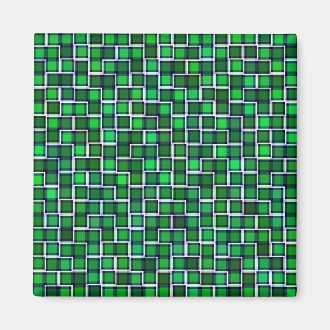 Íman Belo padrão de Azulejo Abstrato em verde (Frente)