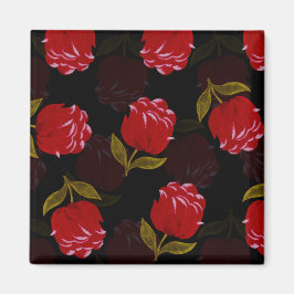 Íman Belo padrão de bordados de rosas translúcidos