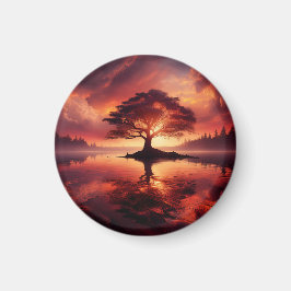 Íman Belo panorama solar com reflexões