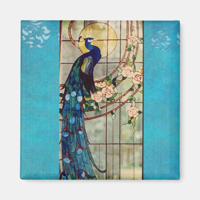 Íman Belo Pavão De Vidro (Frente)