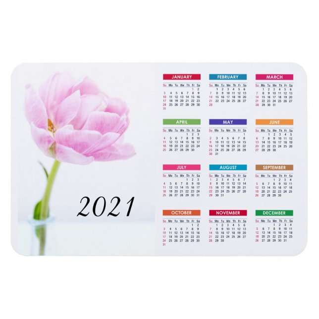 Íman Belo Pink Peony | Calendário Floral 2021 (Horizontal)