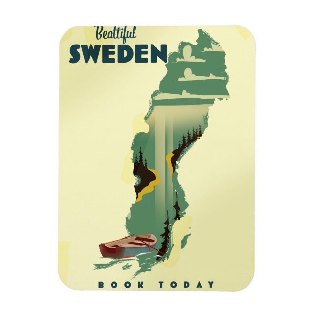 Íman Belo poster de viagens Suecia (Vertical)