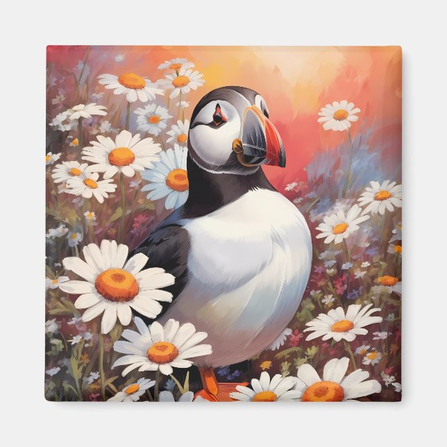 Íman Belo Puffin Em Daisy Field (Frente)
