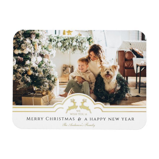 Íman Belo Quadro de Natal Personalizado Holid de Foto (Horizontal)