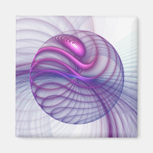 Íman Belo Swing Moderno Arte Fractal Abstrata Rosa