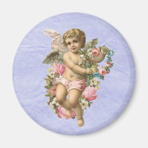 Belo Vintage Cherub / Angel com flores