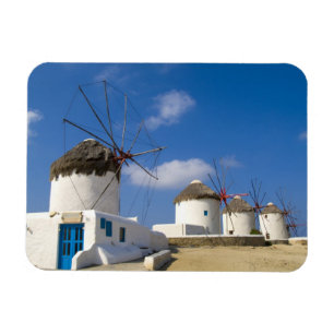 Íman Belos moinhos de vento na ilha de Mykonos,