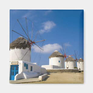 Íman Belos moinhos de vento na ilha de Mykonos,