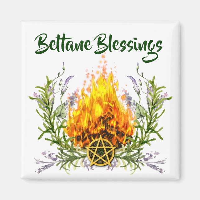 Íman Beltane Blessings Floral Fire Wicca (Frente)