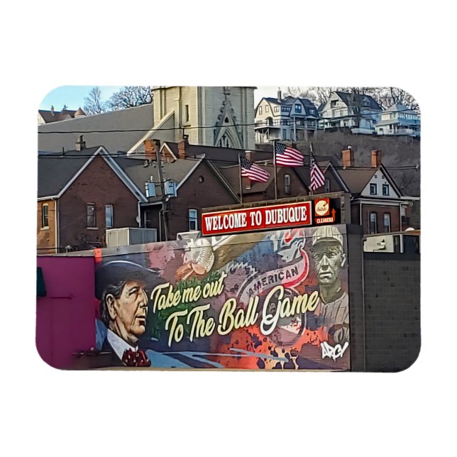 Íman Bem-vindo a Dubuque, Sinal de Iowa com Sinalizador (Horizontal)