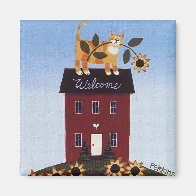 Íman Bem-vindo ao Cat Magnet (Frente)