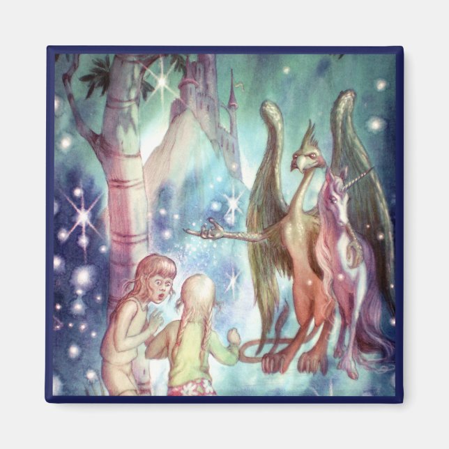 Íman Bem-Vindo Ao Magnet Quadrado Da Fairyland (Frente)