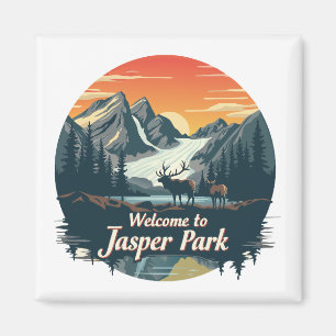 Íman Bem-vindo ao Parque Nacional Canadiano Jasper