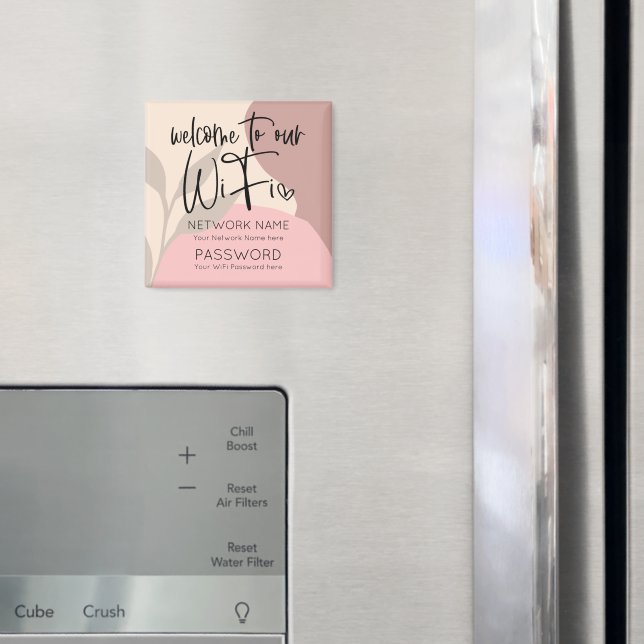 Íman Bem-vindo aos Detalhes do WiFi Folhas de Abstrato (In Situ (Fridge))