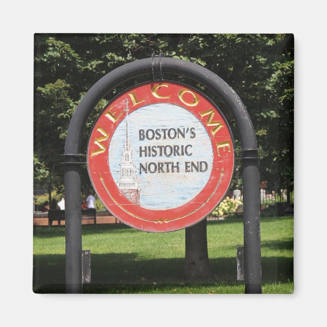 Íman "Bem-vindos a Boston Historic North End" (Frente)