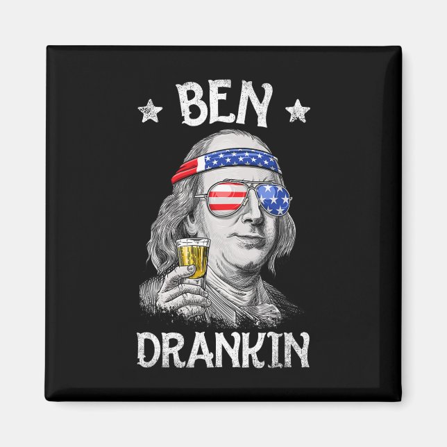 Íman Ben Drankin 4 De Julho Benjamin Franklin Men Amer (Frente)