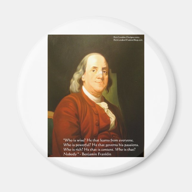 Íman Ben Franklin (O que é Sábio) Citações Presentes &  (Frente)