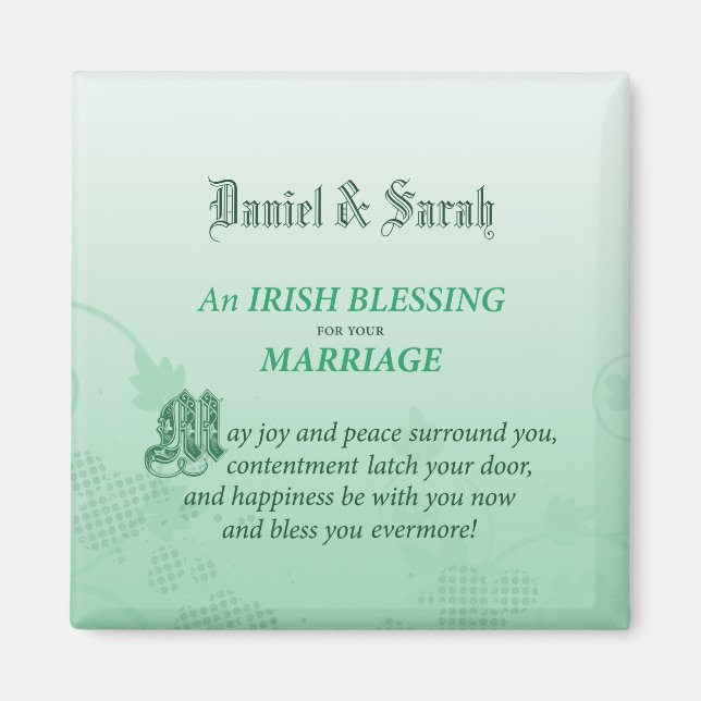 Íman Bênção de Felicitações de Casamento Irlandês (Frente)