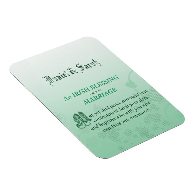 Íman Bênção de Felicitações de Casamento Irlandês (Lado Direito)