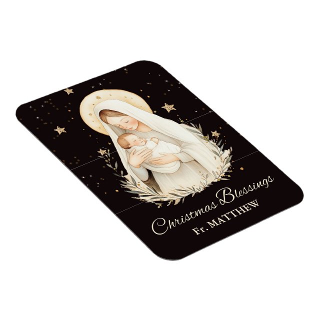 Íman Bênçãos de Natal do Padre Madonna Menino Preto (Lado Direito)