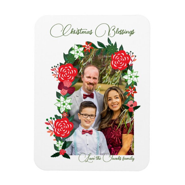 Íman Bênçãos de Natal Floral (Vertical)